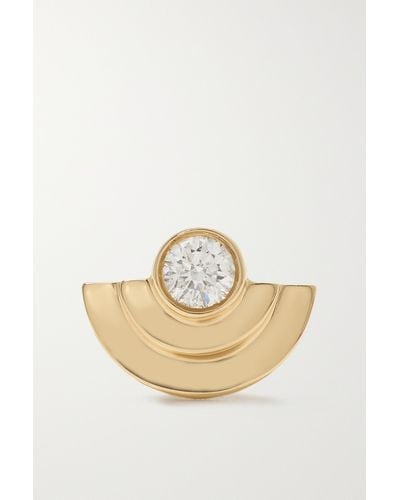 Azlee Petite Staircase 18-karat Gold Diamond Single Earring - Metallic