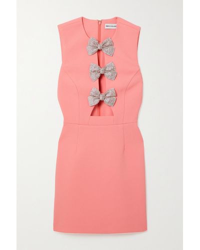 Rebecca Vallance Brittany Embellished Cutout Stretch-crepe Mini Dress - Pink