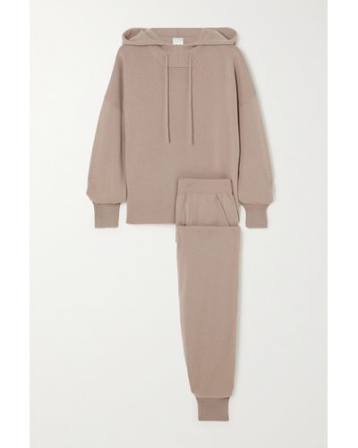 Allude Cashmere Hoodie And Track Trousers Set - Natural
