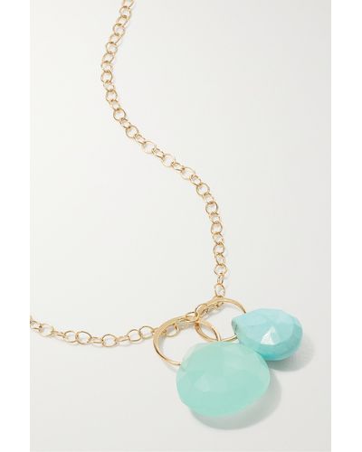 Melissa Joy Manning 14-karat Recycled Gold, Turquoise And Chalcedony Necklace - Blue