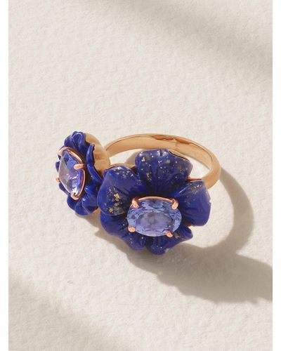 Irene Neuwirth Tropical One Of A Kind Ring Aus 18 Karat Roségold Mit Lapislazuli Und Tansaniten - Blau