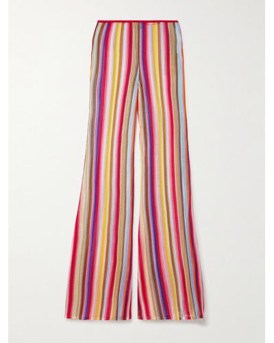 Missoni Mare Striped Metallic Crochet-knit Flared Trousers