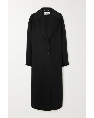 Loewe Wool And Cashmere-blend Coat - Black