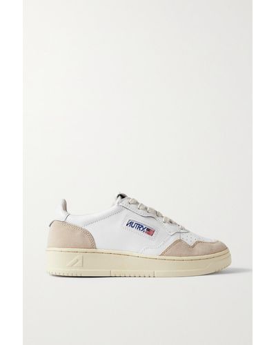 Autry Medalist Low Leather And Suede Trainers - White