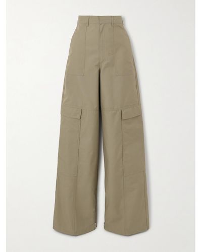 Loewe Cotton-blend Twill Straight-leg Cargo Trousers - Natural