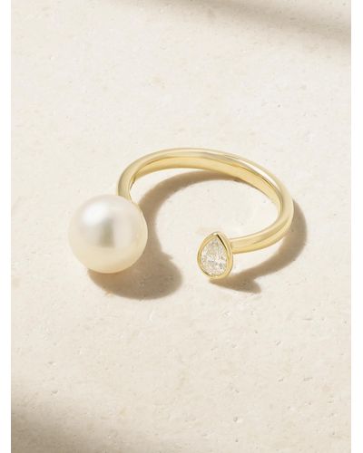 Mizuki 14-karat Gold Pearl And Diamond Ring - Natural