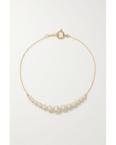 Mizuki 14-karat Gold Pearl Bracelet - White