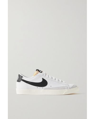 Nike Blazer Low '77 Se Suede-trimmed Leather Sneakers - White