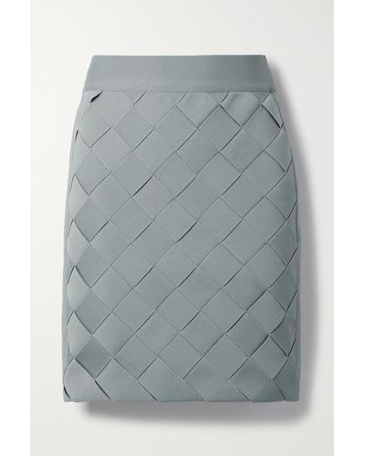Hervé Léger Woven Bandage Mini Skirt - Grey