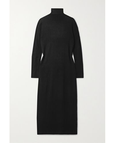 Allude + Net Sustain Wool And Cashmere-blend Turtleneck Midi Dress - Black
