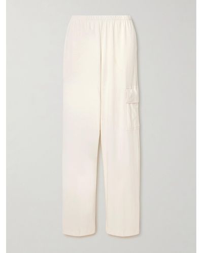 Skin + Net Sustain Clairo Organic Pima Cotton-jersey Cargo Trousers - White