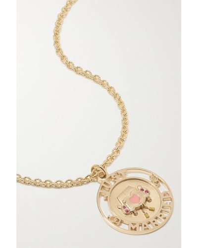 Alison Lou Just Married 14-karat Gold, Ruby And Enamel Necklace - Natural