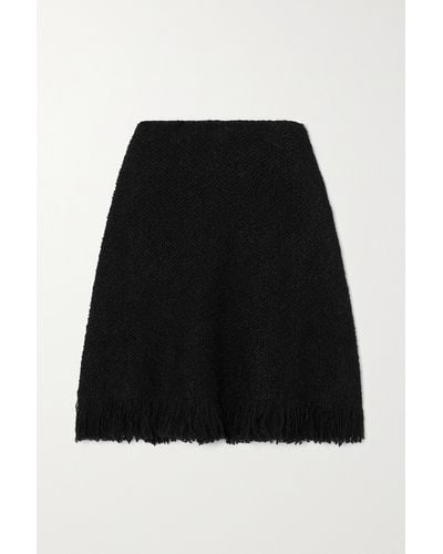 Chloé Frayed Wool-blend Bouclé Mini Skirt - Black