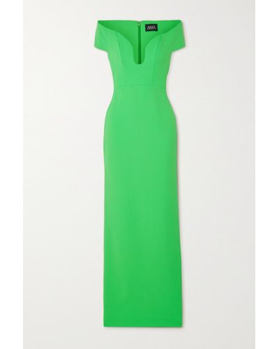 Solace London Marlowe Off-shoulder Gown - Green