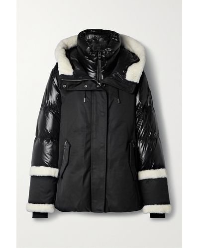 Mackage + Net Sustain Cyrah Hooded Faux Shearling-trimmed Quilted Recycled-twill Down Ski Jacket - Black