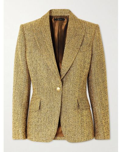 Tom Ford Blazer Aus Metallic-tweed - Grün