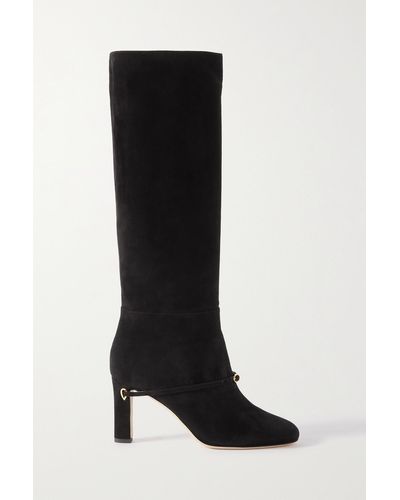 Jennifer Chamandi Samuele 85 Suede Knee Boots - Black