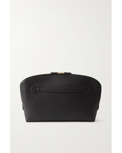 The Row Ellie Leather Clutch - Black