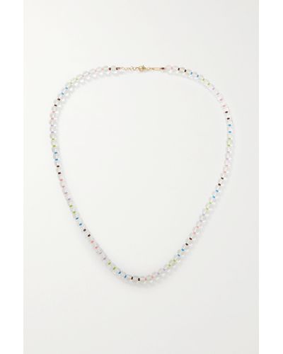 Bea Bongiasca 9-karat Gold, Silver, Rock Crystal And Beaded Necklace - White