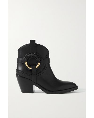 See By Chloé Hanna Leather Cowboy Boot - Black