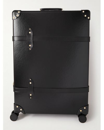 Globe-Trotter Large Check-in Leather-trimmed Suitcase - Black