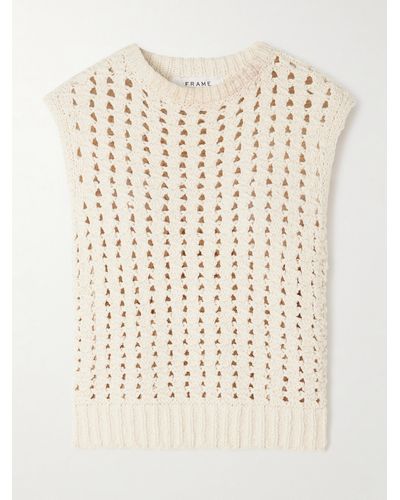 FRAME Crocheted Cotton Vest - Natural