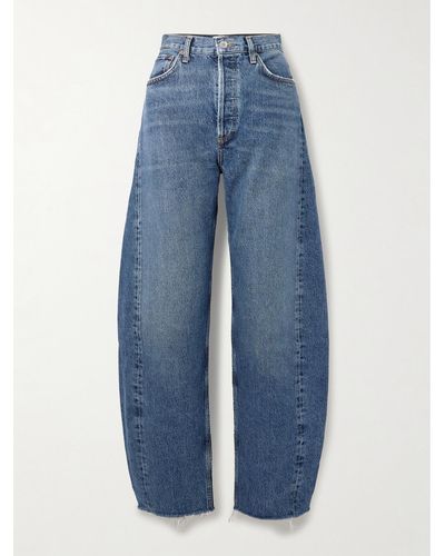 Agolde + Net Sustain Luna Cropped High-rise Tapered Organic Jeans - Blue