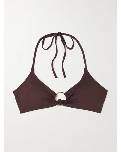 Melissa Odabash Ring-embellished Halterneck Bikini Top - Brown