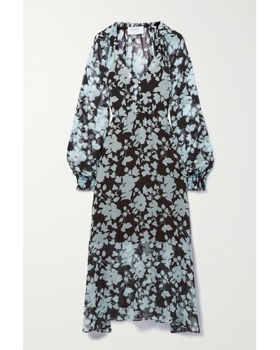 La Ligne Aleksandra Floral-print Silk-chiffon Midi Dress - Multicolour