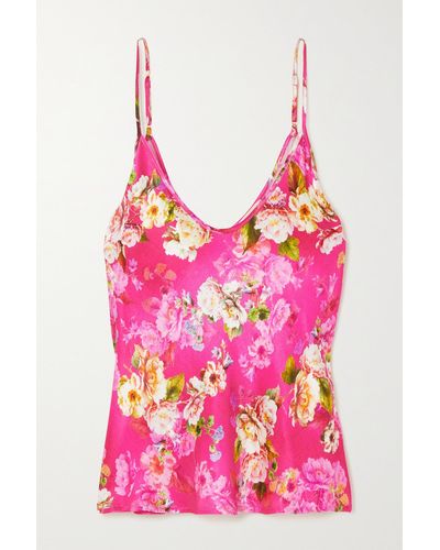 L'Agence Lexi Floral-print Satin Camisole - Pink