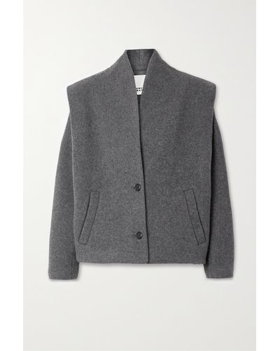 Isabel Marant Drogo Brushed Wool-blend Jacket - Grey