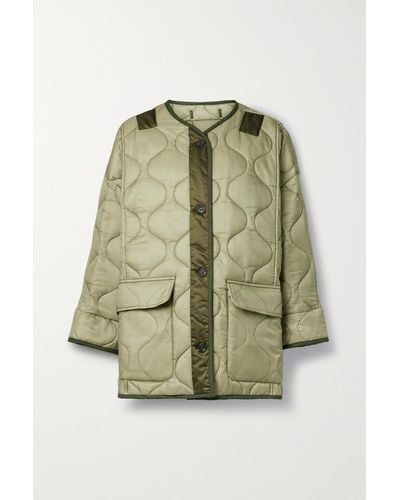 Frankie Shop Quilted Padded Ripstop Jacket - Green