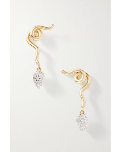 Bea Bongiasca Vine 9-karat Gold Diamond Earrings - Metallic