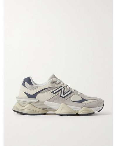 New Balance 9060 Sneakers Aus Veloursleder Und Mesh - Weiß