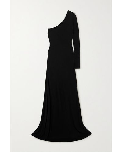 STAUD Serena Asymmetrische Robe Aus Stretch-jersey - Schwarz