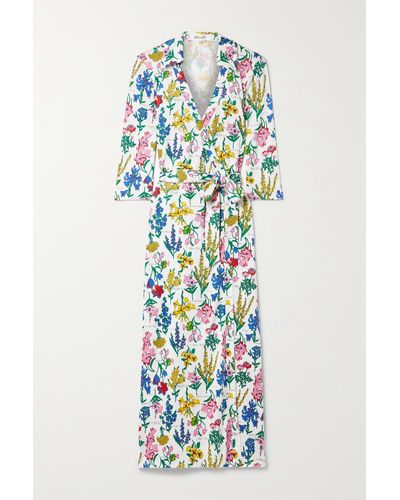 Diane von Furstenberg Abigail Midi-wickelkleid Aus Seiden-jersey Mit Blumenprint - Mehrfarbig