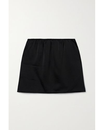 Leset Barb Satin Mini Skirt - Black