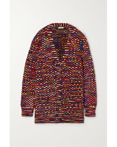 Chloé Intarsia Wool Cardigan - Red