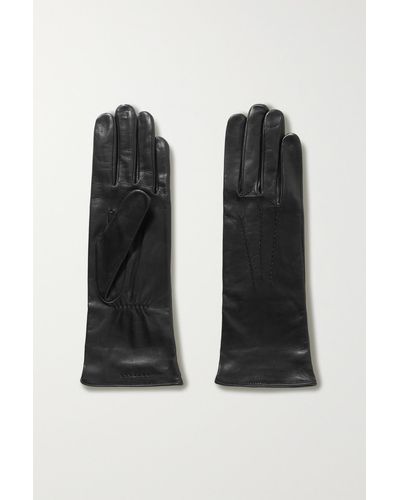 Agnelle Grace Leather Gloves - Black