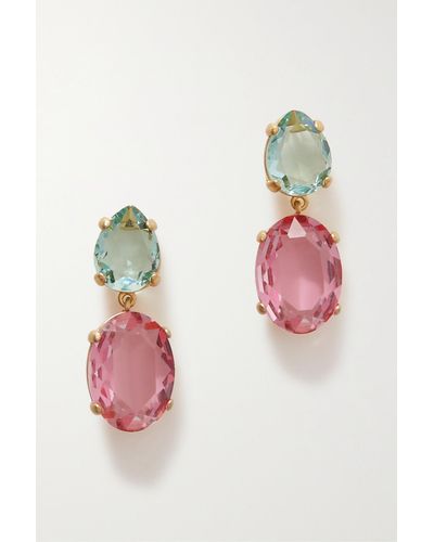Roxanne Assoulin Gold-tone Crystal Earrings - Pink