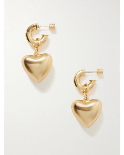 Roxanne Assoulin Heart & Soul Gold-tone Hoop Earrings - Metallic