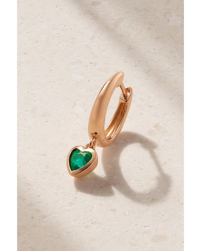 SHAY 18-karat Gold Emerald Hoop Single Earring - Natural