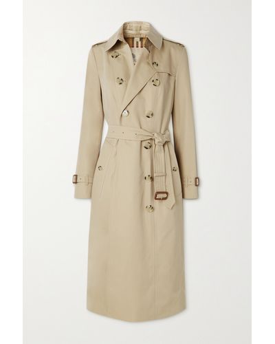 Burberry The Chelsea Long Cotton-gabardine Trench Coat - Natural