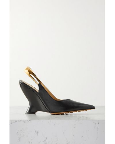 Bottega Veneta Slingback-pumps Aus Leder Mit Verzierung - Weiß