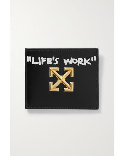 OFF-WHITE “For Money” black leather bifold wallet with zip compartment  limited edition Virgil Abloh design (with box)