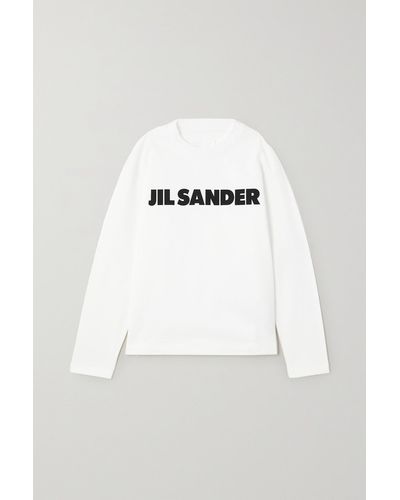 Jil Sander Printed Cotton-jersey Sweatshirt - White