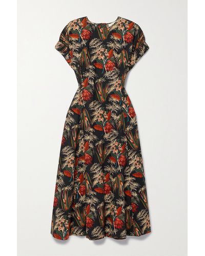 Ulla Johnson Devon Floral-print Cotton-poplin Midi Dress - Multicolour