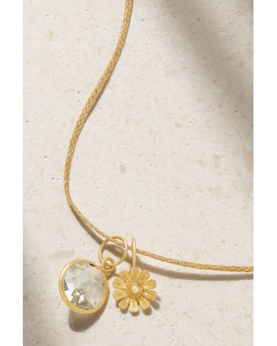 Pippa Small 18-karat Gold Aquamarine Necklace - Natural