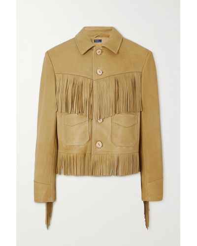 Polo Ralph Lauren Fringed Leather Jacket - Natural