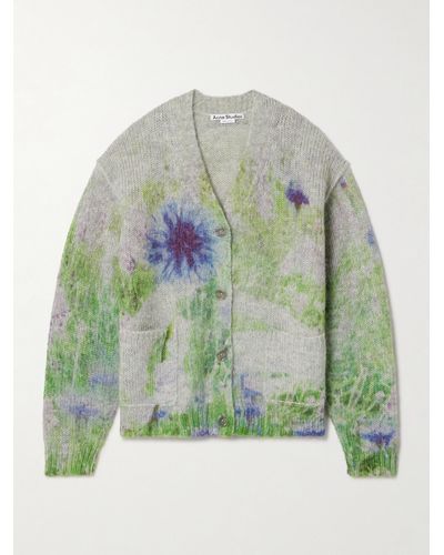 Acne Studios Tie-dyed Knitted Cardigan - Green